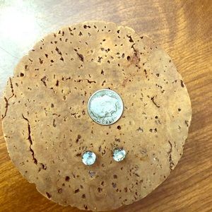 Sparkling Sterling Silver Aqua Marine Earrings